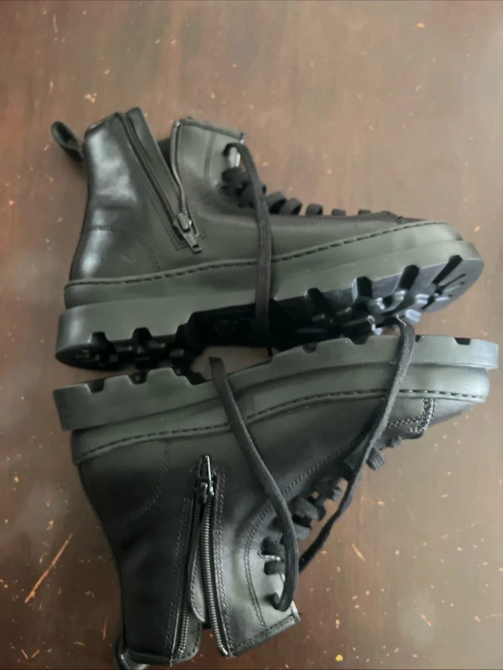 Camper Brutus Black Leather Lace-Up Ankle Boots